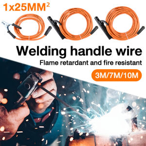 Welding Wire Cable 3M/7M/10M with Electrode Holder and Connector 300A Power Welding Tools for Welding Ground Clamp
