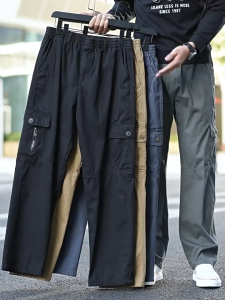 Baggy Jeans Cargo Pants for Man with 6 Pocket Outdoor Overall Maong Jeans Straight Leg Oversized Loose Fit Wide Leg Pants Plus Size 30-42