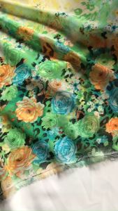 Vải Voan Xanh Lá Hoa Chân 2 Đầu Khổ 1m5 - Chất Mỏng Mềm Rũ Co Giãn Nhẹ 2 Chiều Cần Lót