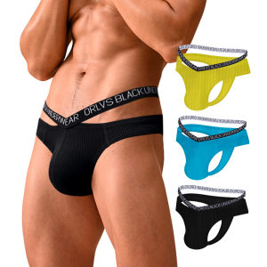 CMENIN ORLVS (1 Pieces) กางเกงชั้นในผ้าฝ้ายเซ็กซี่สำหรับผู้ชาย Mens Jockstrap กางเกงชั้นในระบายอากาศและจีสตริง CMENIN ชุดชั้นในเนื้อนู่นู่ OR6312A
