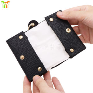 Korean-style fashion mini compact leather tissue bag outdoor portable leather tissue storage bag
