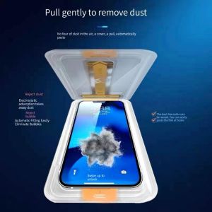 ♥Ready Stock【Auto Dust-Elimination】Sanptoch Full Screen Protector With Auto Alignment Install Box For iPhone 14 13 12 11 Pro Max Tempered Glass For iPhone 14 Plus Privacy HD Dust Proo