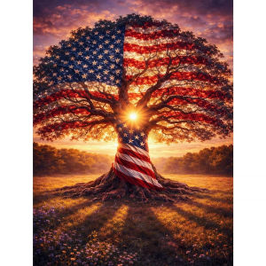 Jigsaw Puzzle for Adults 500/1000/1200/2000PCS Patriotic USA Flag Tree Scenery DIY Craft Home Wall Decoration Gift Idea