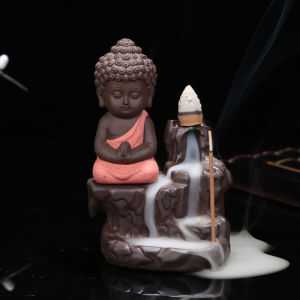 Lư Hương Gốm Sứ Hình Chú Tiểu Phật Đốt Trầm Ngược Dòng Dùng Trang Trí Nhà Cửa Phòng Trà Trị Liệu Hương Thơm Thư Giãn Phòng Khách
