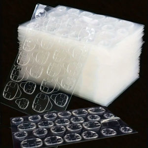 สติ๊กเกอร์ติดเล็บเจลแบบสองด้าน 1200-240 แผ่นบางเฉียบ 50-10 แผ่น กาวเจลเหนียวแน่น กันน้ำ ติดแน่น ทนทาน ลอกออกได้