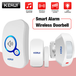 KERUI Wireless Doorbell Set 32 Melodies Songs Wireless Door Bell Kit Wireless Door Bell Welcome Chime with PIR Sensor M557