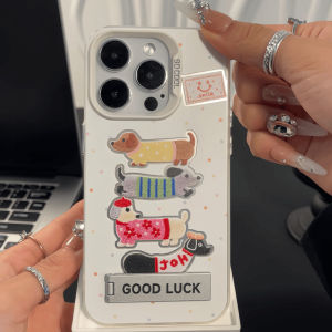 Creative Cute Dalmatian Dog Phone Case for  15 16Pro Max 14Plus 13 Unique Style Protective Shell Anti-Fall Female Model