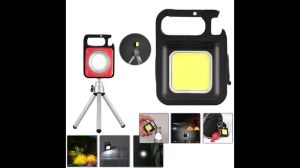 Multifunctional USB Rechargeable COB Work Lamp/ Mini Keychain LED Light for Outdoor Camping Fishing