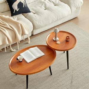 HUIYANGXU | Rustic Creative Small Round Side Table Black Walnut