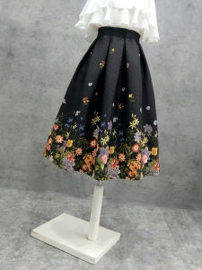 Váy Midi Chữ a Xếp Ly Cao Cạp Cao Cho Nữ Mùa Xuân Thu Váy Midi Cỡ Lớn Tự Nhiên Thoải Mái Thường Ngày