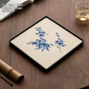 ZHIXIAO | New Chinese Blue and White Porcelain Square Tray Water-Absorbing Rapid-Drying