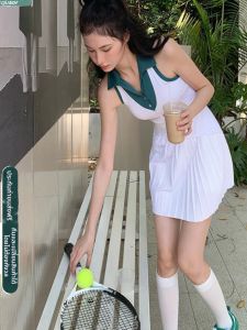 CJLINDF | Tennis Dancing Sport Heavy Work Pleated Dress Two-Piece Set