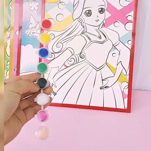Kids creative watercolor painting graffiti drawing board DIY hand drawn cartoon watercolor painting handmade