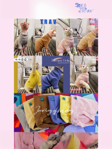 Warmth Velvet Hairless Cat Sphynx Devon High Collar Stretchy Base Layer Soft Cozy Winter Cat Pet Clothing Universal Size