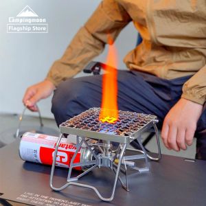 Campingmoon | Foldable Mini Grill Rack for Roasting & Drying Fish Meat