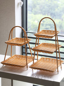 KENS | Nordic Style Luxury Imitation Rattan Storage Tray for Fruit and Snacks
