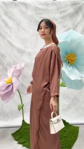 6157 Arnissa Pearl Silk Dress Kaftan Gamis Lebaran