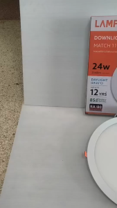 โคมดาวไลท์หน้ากลม 11 นิ้ว LED 24 วัตต์ Daylight LAMPTAN รุ่น Slim Alu RD 24W/DL สีขาว