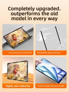 CHECKON | Magnetic Detachable Anti-Peep Handwriting Paper Film for iPad Air 6 iPad Pro 2021 iPad 2022 iPad 10 iPad mini 4 iPad Air 5