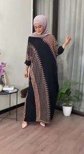 Kaftan Motif Madinah Ld 180 cm Kaftan Panjang Muslim Wanita Nyaman