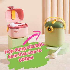 Hộp đựng sữa bột kèm thìa hộp đựng thực phẩm có nắp quai xách chống ẩm