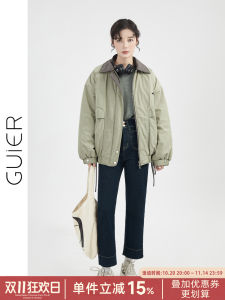 Guer Full Cotton Sand Wash Fashionable Comfortable Versatile Lightweight Cotton Jacket Womens Korean Style Casual Warmth Cotton Coat