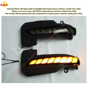 Side View Mirror LED Sequential Turn Signal Lights Compatible with Toyota Innova Fortuner Corolla Cross and Hilux - Side Mirror Wing Mirror Rear-view Mirror - Auto Accessories