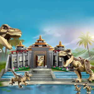 Dinosaur Series 76961 Visitor Center Tyrannosaurus Velociraptor Building Blocks Childrens puzzle Assembly Toys for Kids Gifts