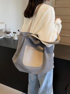 Casual Plaid Tote Bag Womens 2024 New Winter High-End Commuter Bag Fashionable All-Match Single Shoulder Tote Bag