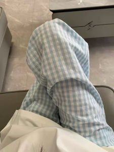 Quần Ống Rộng Kẻ Caro Màu Xanh Cỡ Lớn Cho Nữ Mùa Hè Mỏng Cạp Cao Quần Dài Thường Ngày Đi Bộ Thẳng