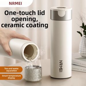 Ceramic Inner Tank Tea Water Separation Portable Car Mug One-click Lid