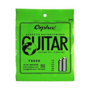 Orphee TX620 630 Acoustic Guitar Strings Hexagonal Core+8% Nickel Bronze Bright Tone Extra Light Musical Instrument Accessories
