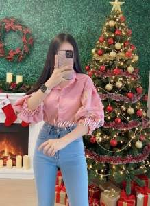 เสื้อเชิ้ตสีชมพู อก 40-42