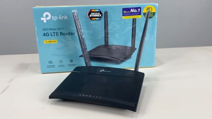 4G Router TP-LINK รุ่น TL-MR100 Wireless N300 เราท์เตอร์ใส่ซิม 4G ไม่ต้องพึ่ง Wi-Fi เชื่อมต่ออินเตอร์ได้สูงสุด 32 อุปกรณ์ TPLink เราท์เตอร์