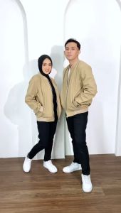 Jaket Bomber Polos Baby Camvas Terbaru Pria Wanita A465