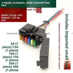 Car Modification Multi-Channel Fuse Box Vehicle Installation with Line Fuse Seat 4 Road 6 Road 8 Road 10 Road 12 Road 14 Road