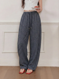 Semir | Plaid Loose Drawstring Elastic Waist Culottes