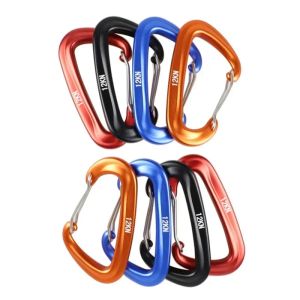 1/8Pcs Professional Carabiners D Shape 12 KN Climbing Carabiner Hooks Outdoor Protective Hammocks Camping Buckle
