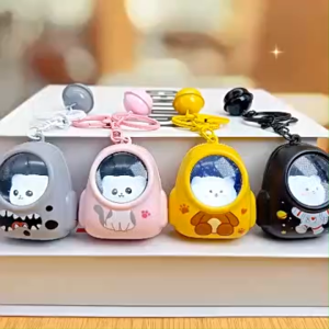 OFM-C1372 Gantungan Kunci Lampu Backpack Cat Astronot / Keychain With Night Lamp Karakter