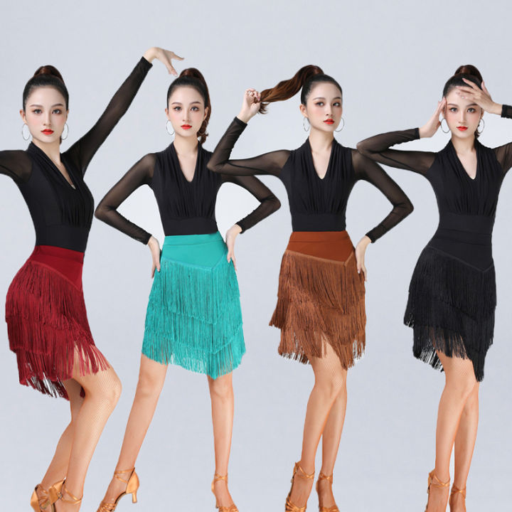 Black Ballroom Fringe Skirt - Stylish & Comfortable | GraceCompanyCrafts