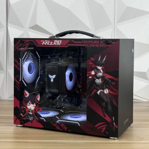 Portable Mini Computer Case X100 Compact Desktop PC Case Handheld ITX Matx Case Aluminum Alloy Tempered Glass New Condition