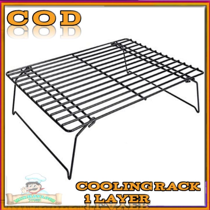 Cooling rack 1 layer / rak pendingin kue bahan besi tebal | Lazada ...