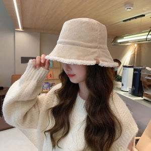 Double-Faced Sheepskin Beanie Hat Winter Warm Face-Slimming Cute