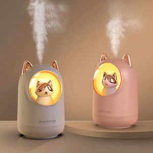 HUMIDIFIER เครื่องพ่นไอน้ำ 300ml. เครื่องเพิ่มความชื้น เครื่องฟอกอากาศ เครื่องพ่นอโรม่า มีไฟ LED เปลี่ยนสีได้ เครื่องทำความชื้น ขนาดพกพา