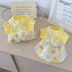 Hadassah | Cheese Dot Design Vital Summer Dress for Small Dogs and Cats
