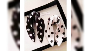 Liu Yifei Polka Dot Bow Clip Medium Shark Clip Ponytail Hair Ribbon Hairpin