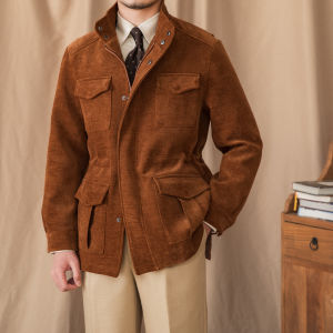 Autumn Winter Outdoor Casual Stand Collar Multi-Pocket Retro Jacket
