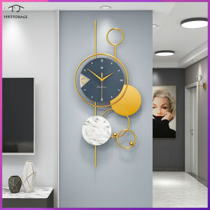 HKStorage Đồng hồ treo tường nghệ thuật sang trọng ánh sáng Bắc Âu thời trang và phòng khách sáng tạo đồng hồ treo tường Đơn giản và trang trí hiện đại đồng hồ đồng hồ gia đình tường treo