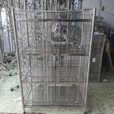 Kệ inox để chén bát loại lớn 4 tầng 50x70cm cao 130cm . Hàng dày chất lượng tốt .