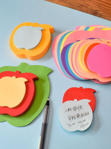 Miếng Dán Chữ Ký Hình Quả Táo Màu Sắc Cỡ Lớn 10cm Có Thể Dán Lại Nhiều Lần Miếng Dán Chéo Màu Tương Tác Miếng Dán Chữ Ký
